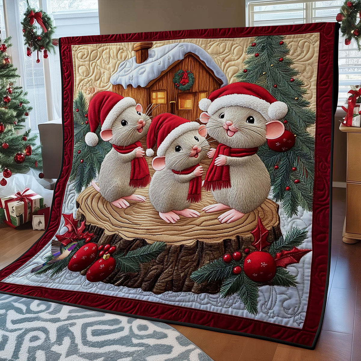 Santa Mouse WY0712035CLQuilt