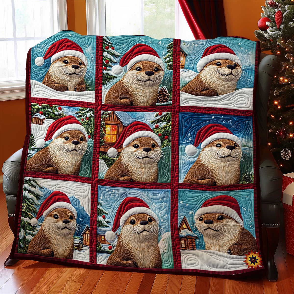 Santa Otter WY2911007CL Quilt