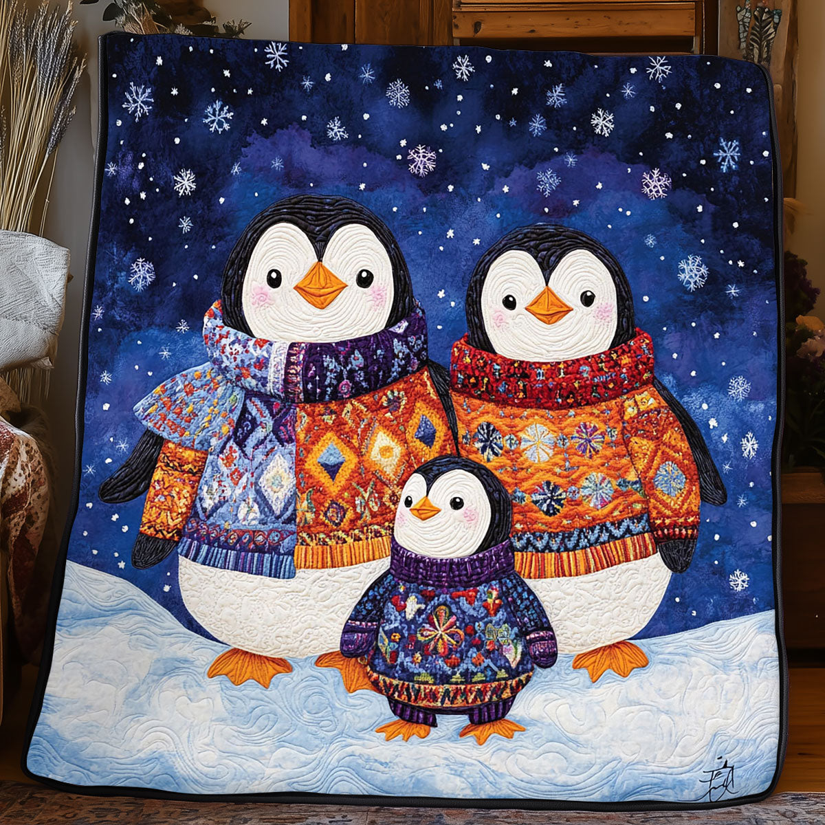 Penguin Family WJ0505002CL Quilt