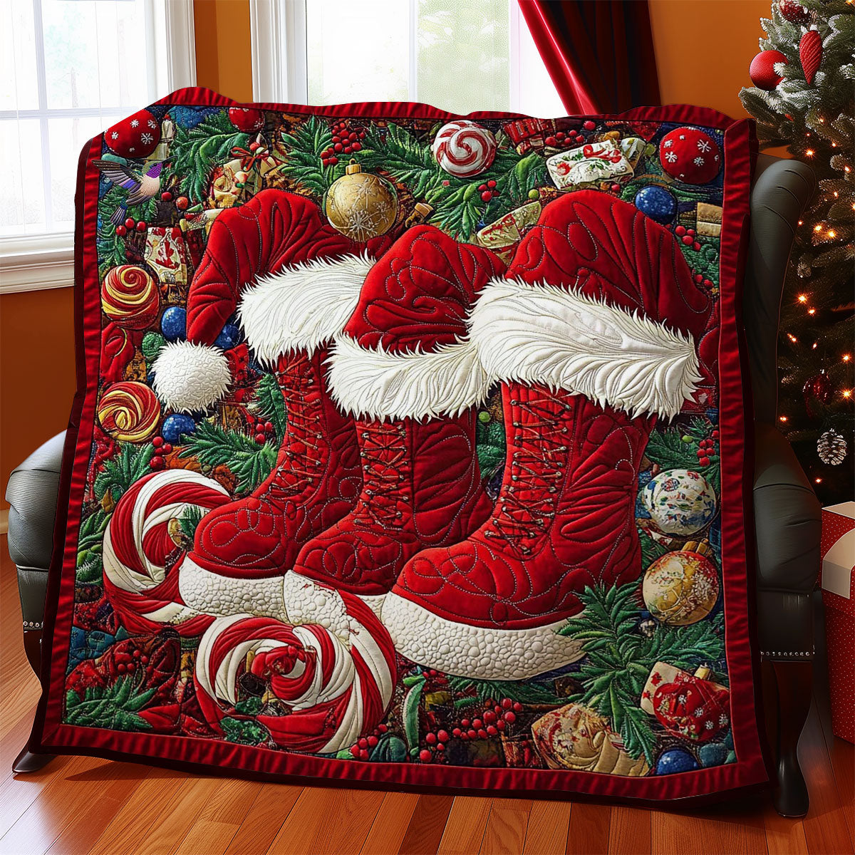 Santa Hat And Boots WY0512017CL Quilt