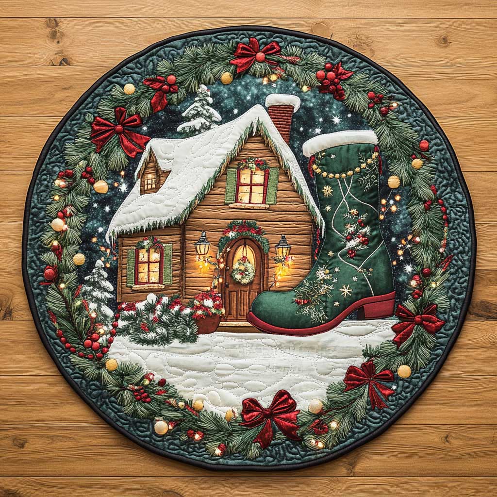 Merry Stitches WN2205052CL Quilted Round Mat
