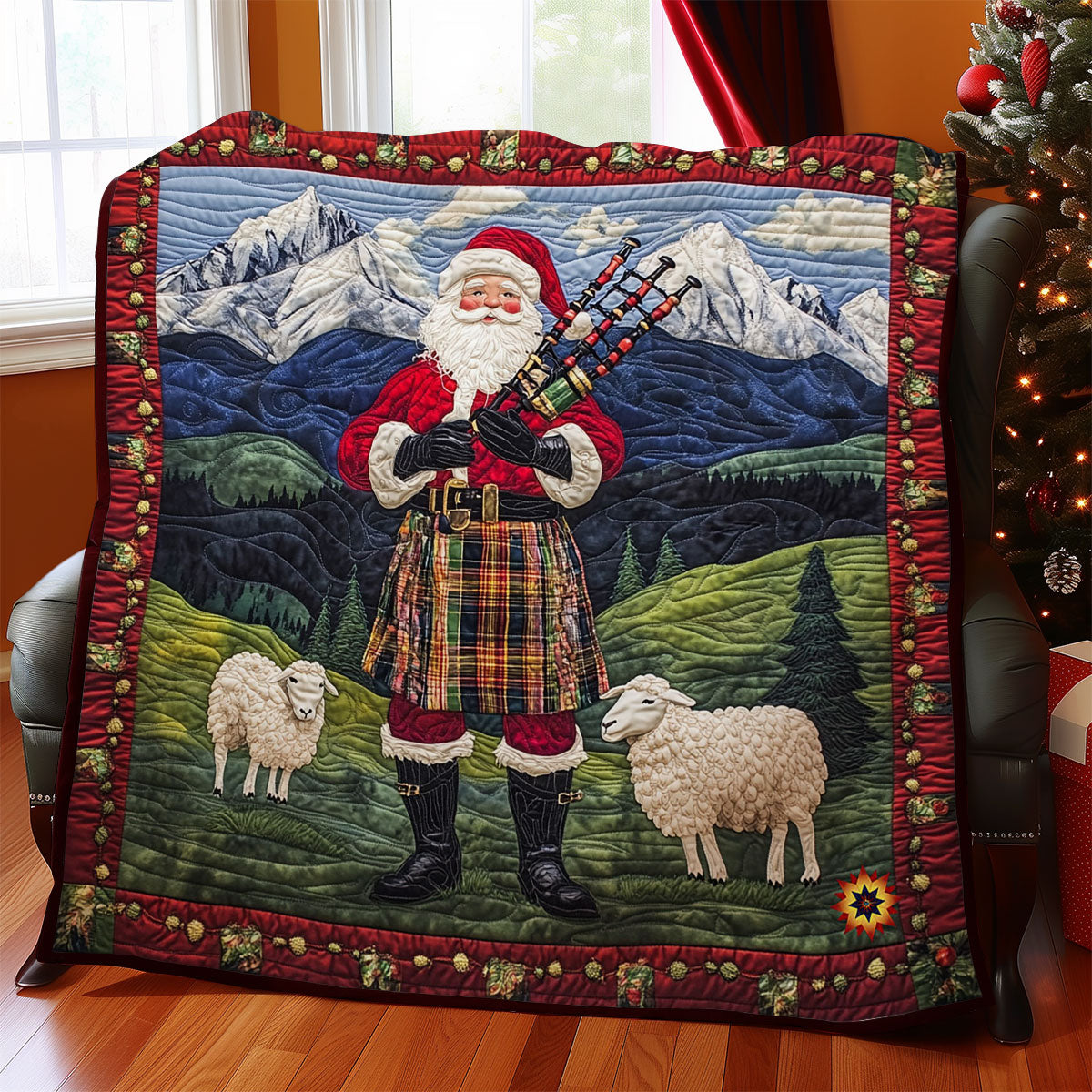 Scottish Santa Claus WY0712031CL Quilt