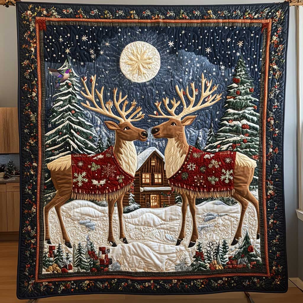 Couple Reindeer Christmas WP1511014CL Quilt