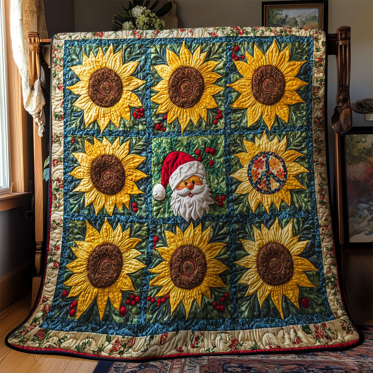 Sunflower Cheer Noel WN2111046CL Quilt