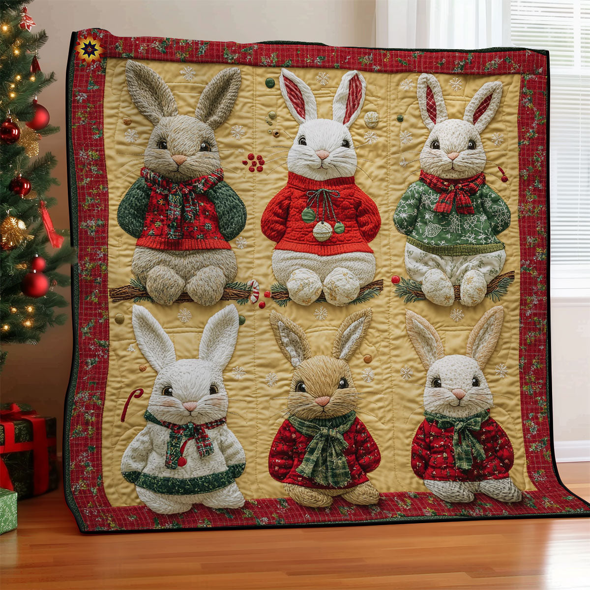 Christmas Rabbit WY2711008CL Quilt