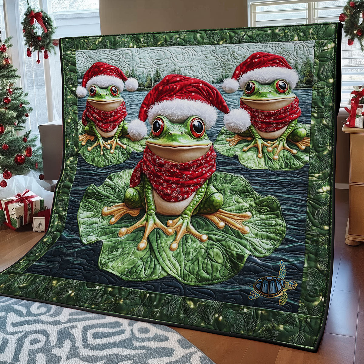 Christmas Frog WY2311018CL Quilt