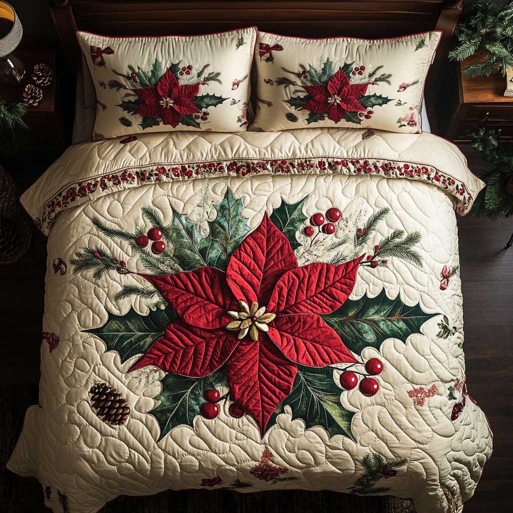 Poinsettia Magic WN2803040CL Duvet Cover Set