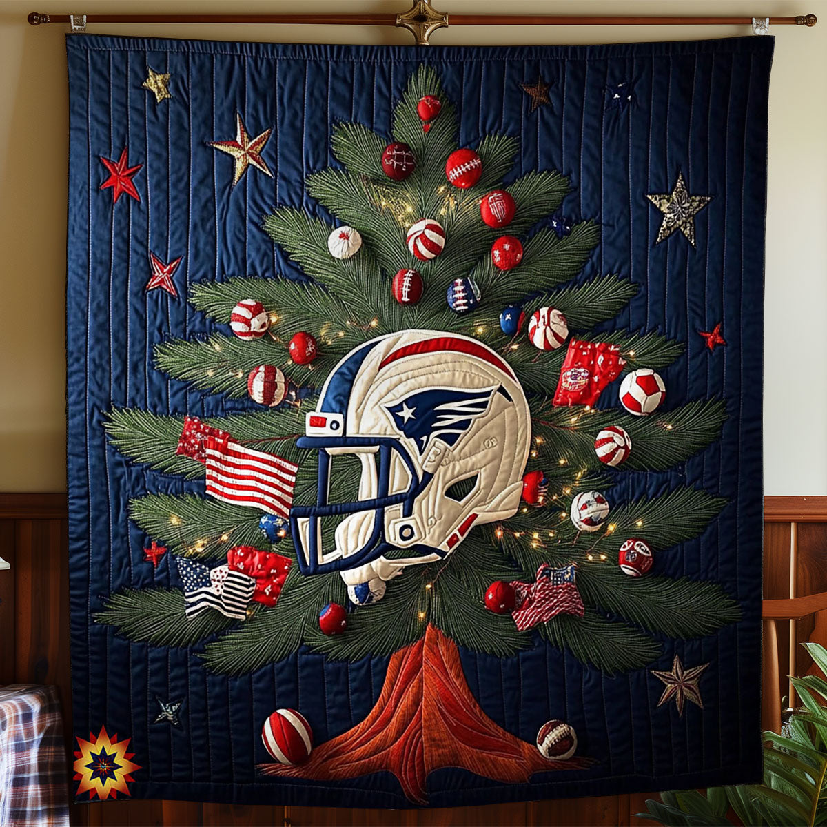 Christmas Tree Baseball WY0712041CL Quilt