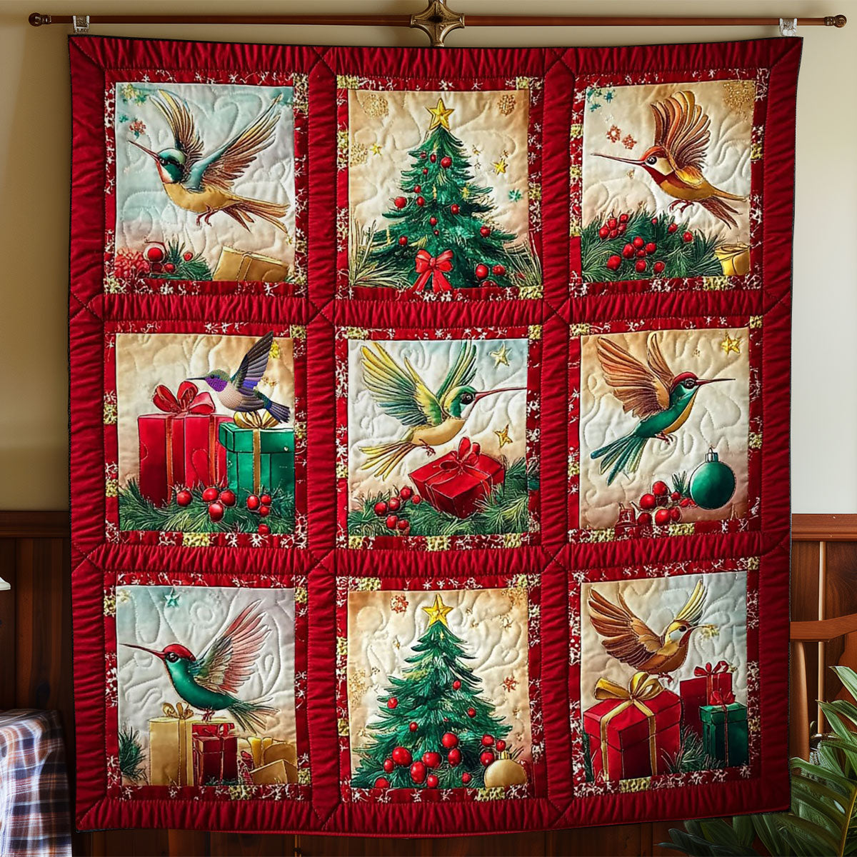Christmas Hummingbird WY0412014CL Quilt