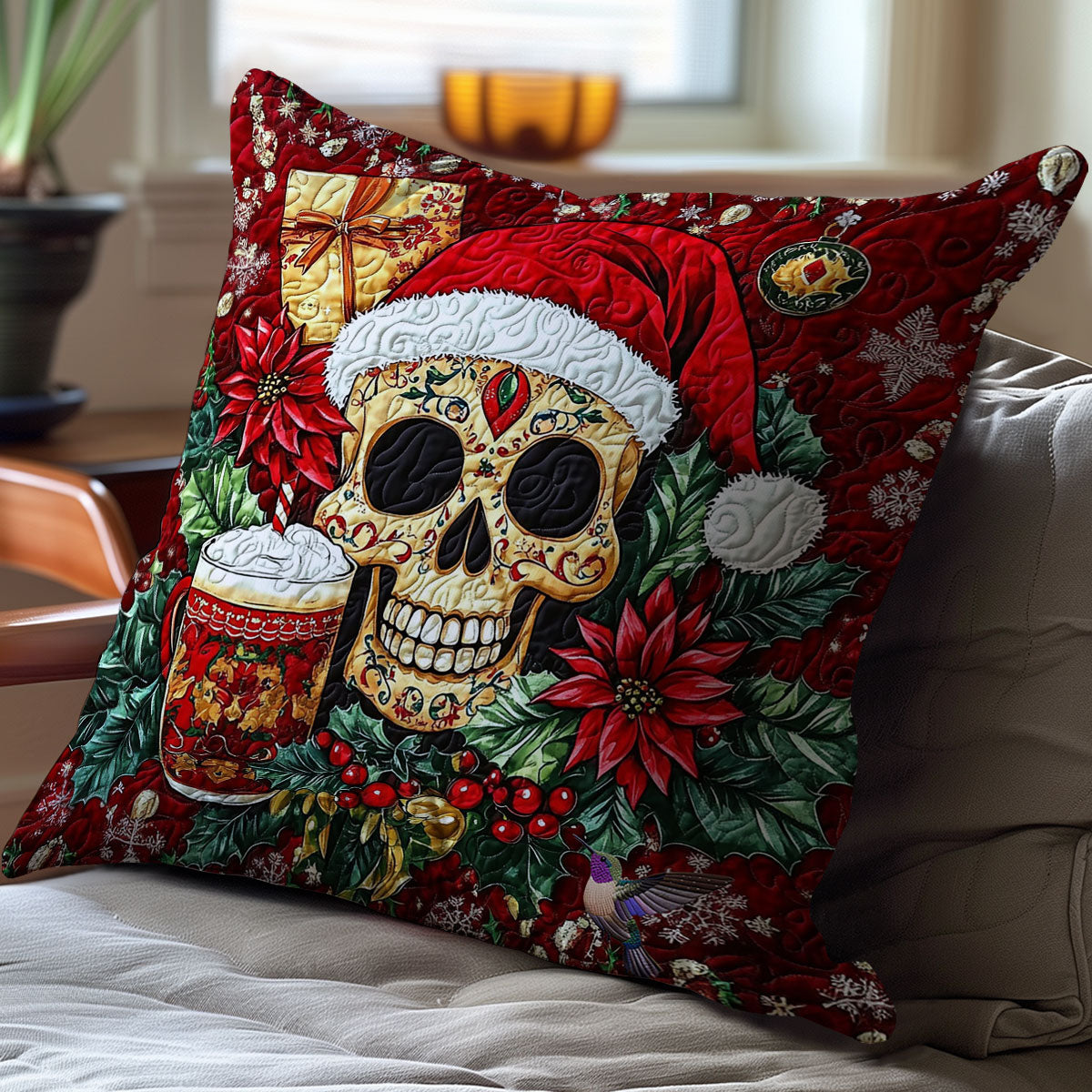 Santa Skull WY2911071CL Quilt Pillow Case
