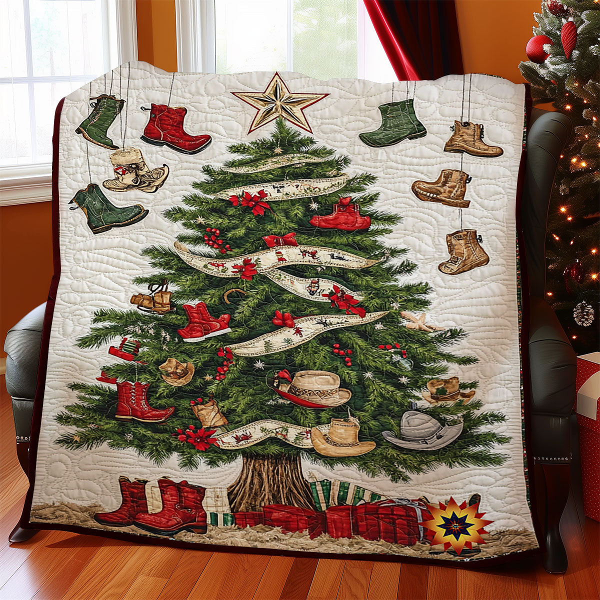 Cowboy Christmas Tree WY2711043CL Quilt