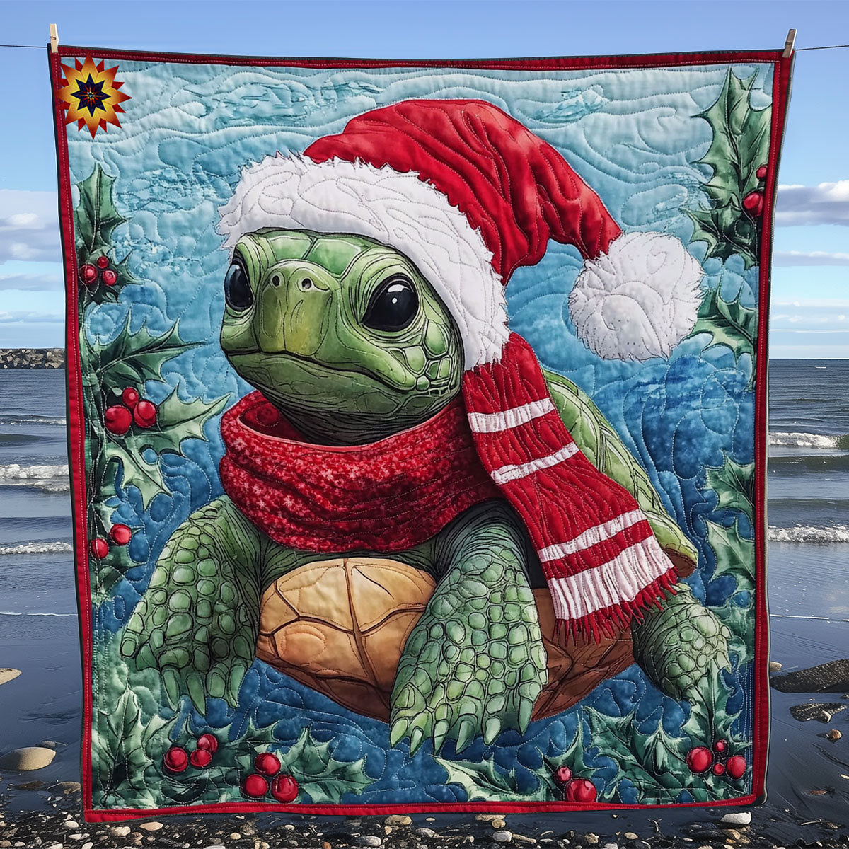 Santa Turtle WY2611001CL Quilt