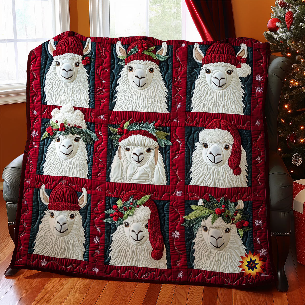 Christmas Llama WY0612028CL Quilt
