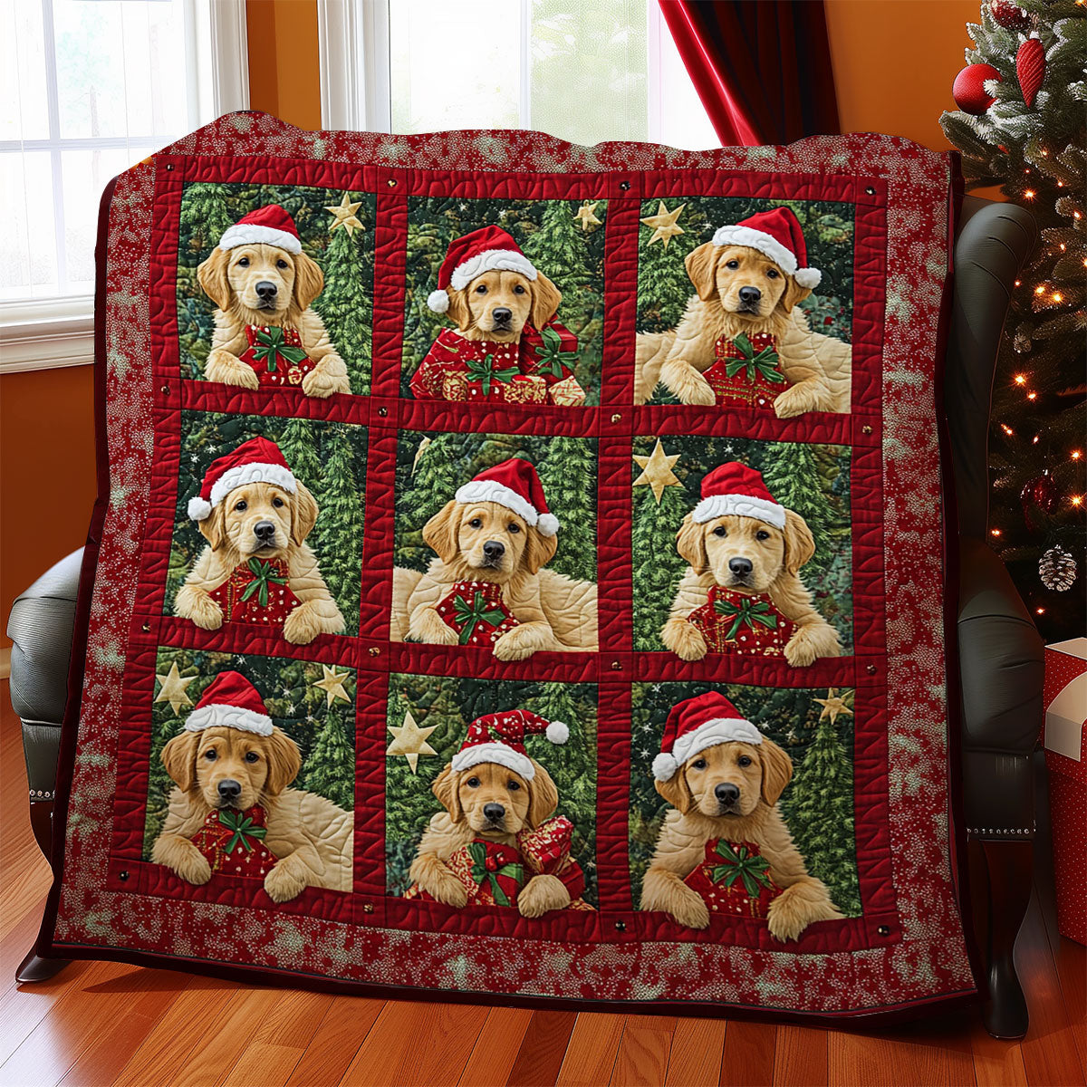 Santa Golden WY2611024CL Quilt