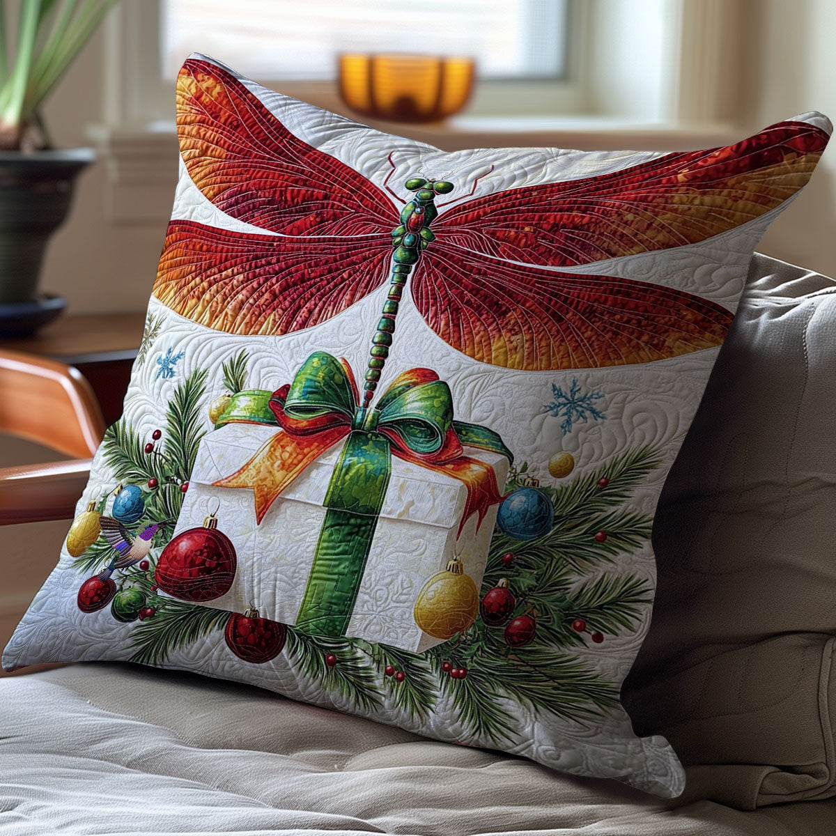 Christmas Gift Dragonfly WY0312107CL Quilt Pillow Case