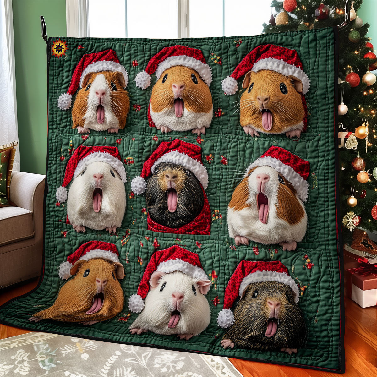Santa Guinea Pig WY2611023CL Quilt