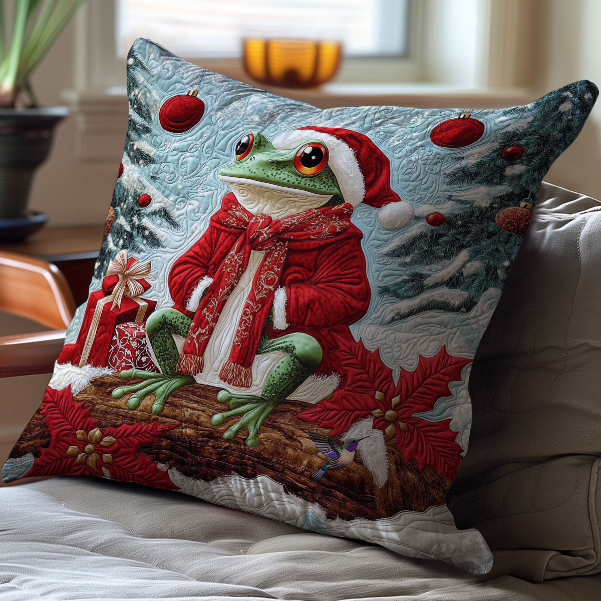 Santa Frog WY0412122CL Quilt Pillow Case
