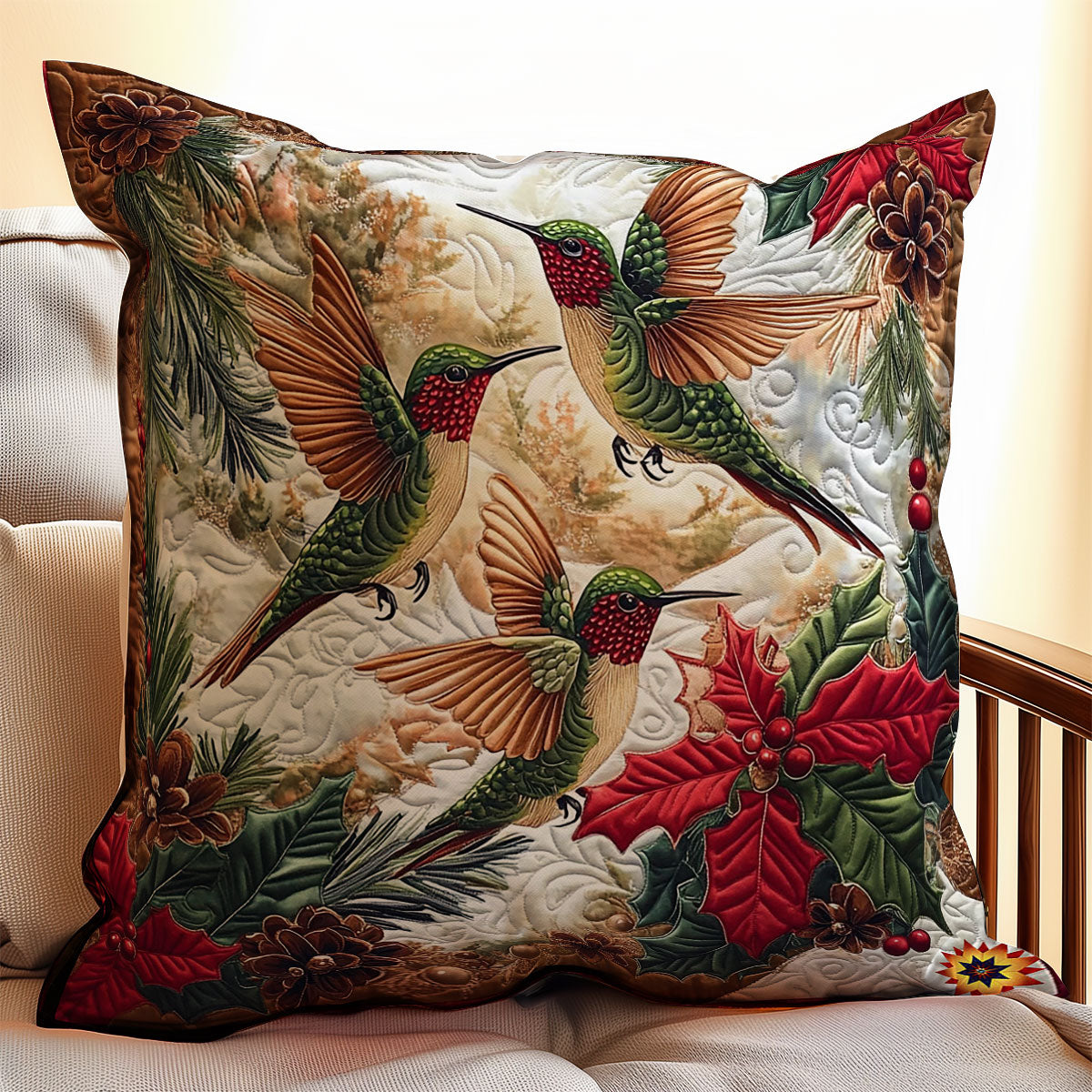 Christmas Hummingbird WY0412125CL Quilt Pillow Case