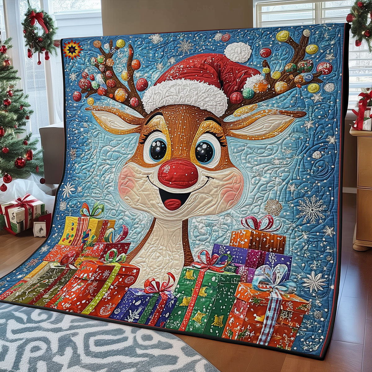Funny Reindeer WY2511006CL Quilt