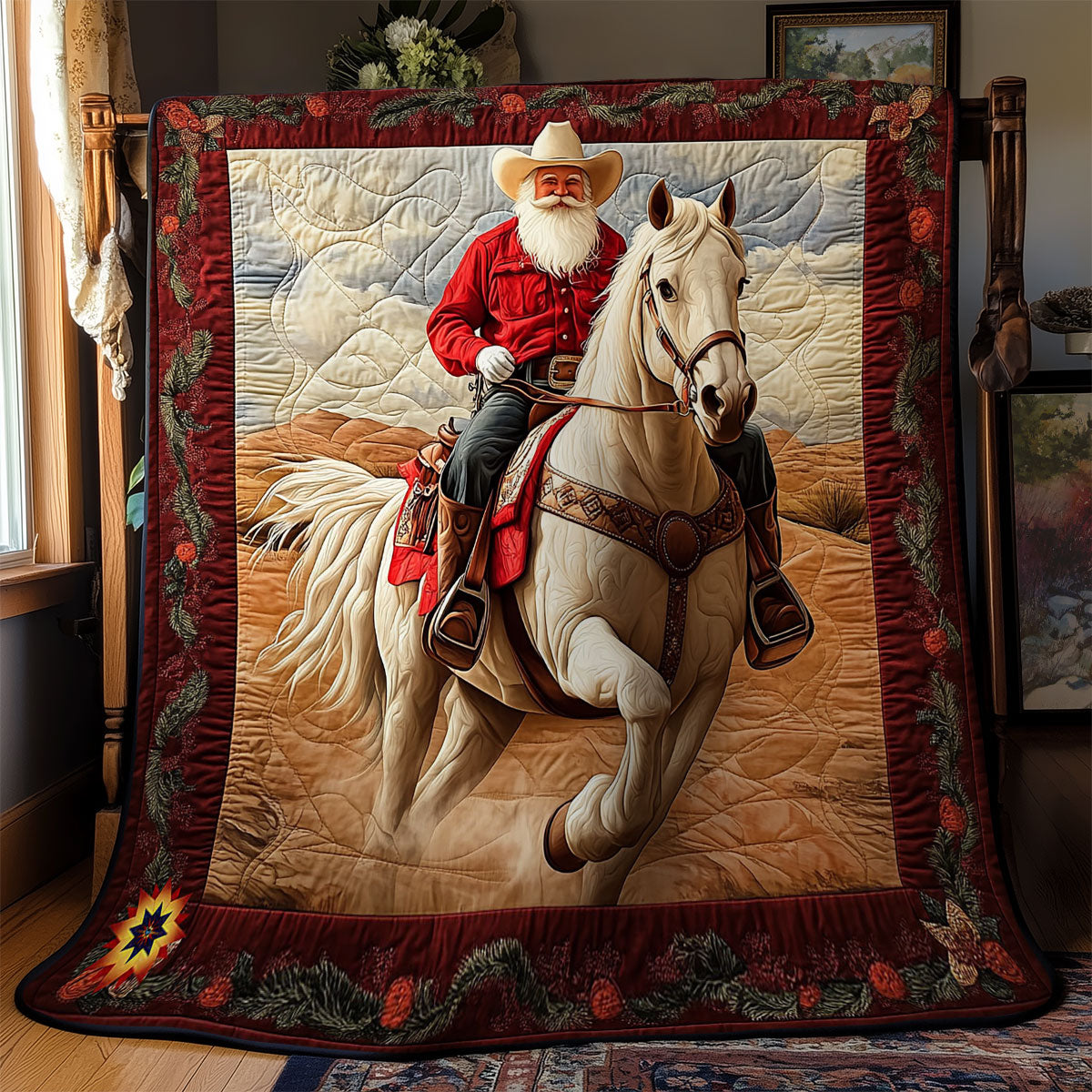 Cowboy Santa Claus WY1012031CL Quilt