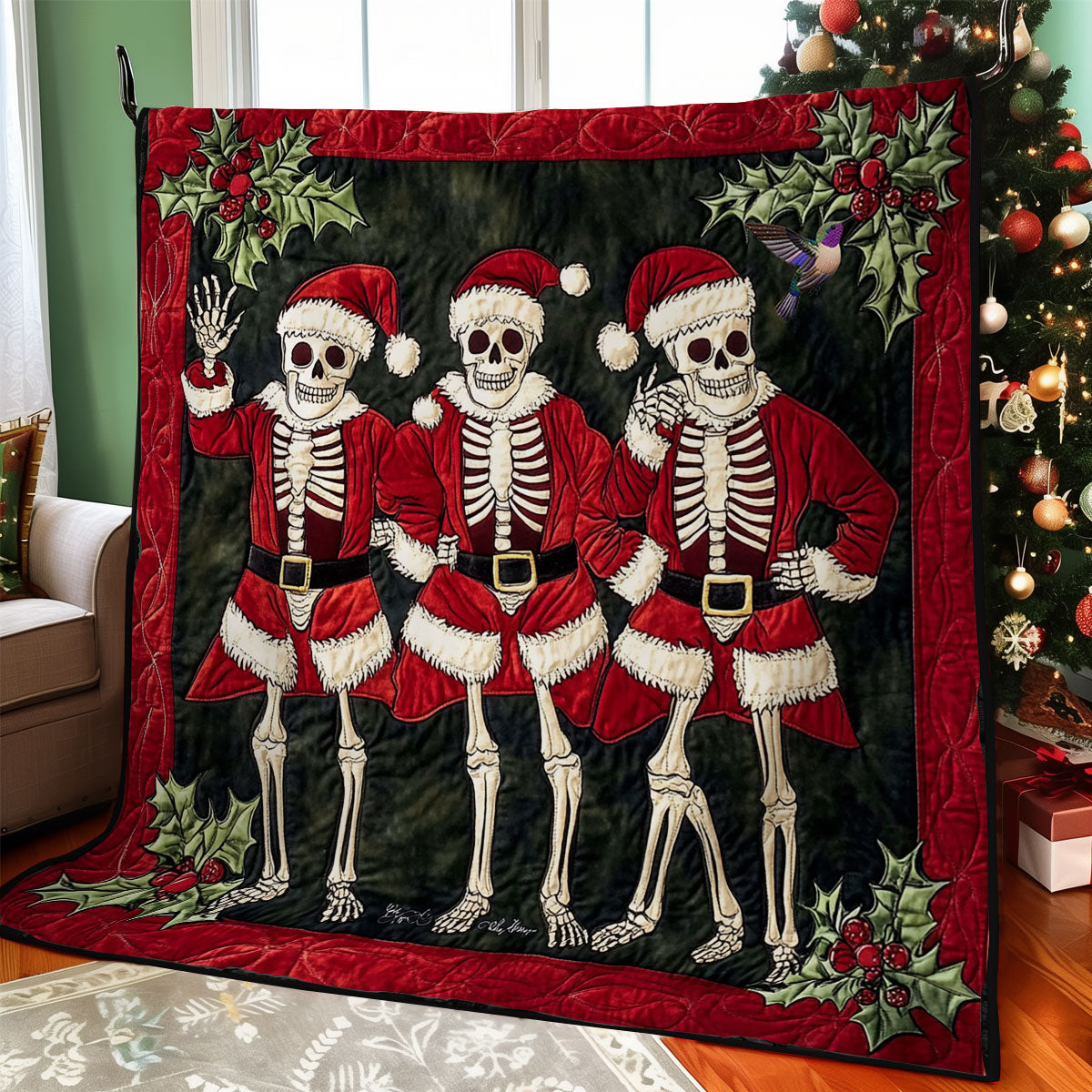 Christmas Skeleton WY0612001CL Quilt