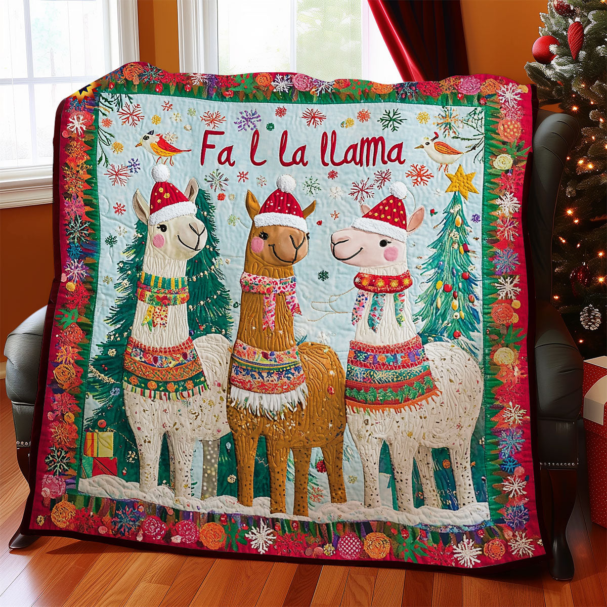 Christmas Of Llama WY1911061CL Quilt