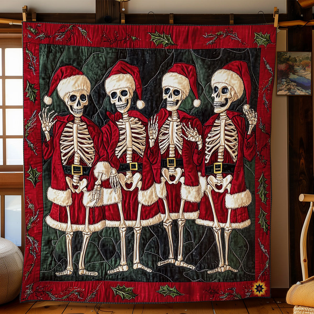 Santa Skeleton WY0412001CL Quilt