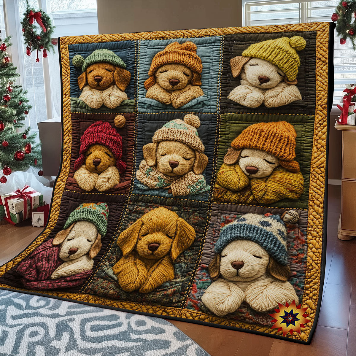 Sleeping Winter Puppy WY2811035CL Quilt