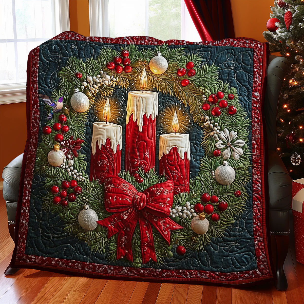 Christmas Wreath Candle WY2511005CL Quilt