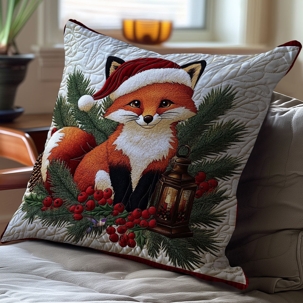 Christmas Fox WY0412116CL Quilt Pillow Case