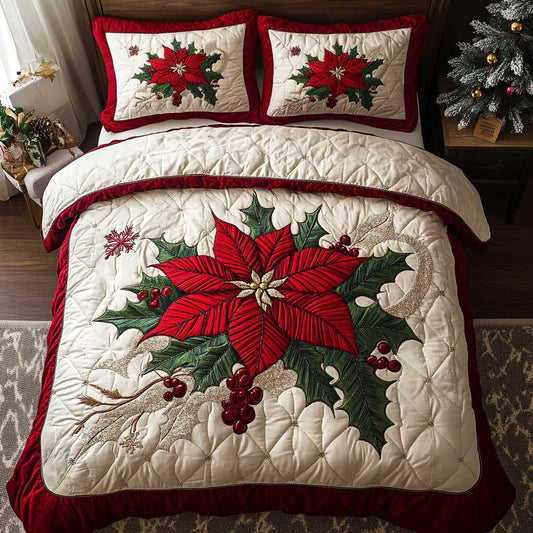 Poinsettia Wishes WN2803042CL Duvet Cover Set