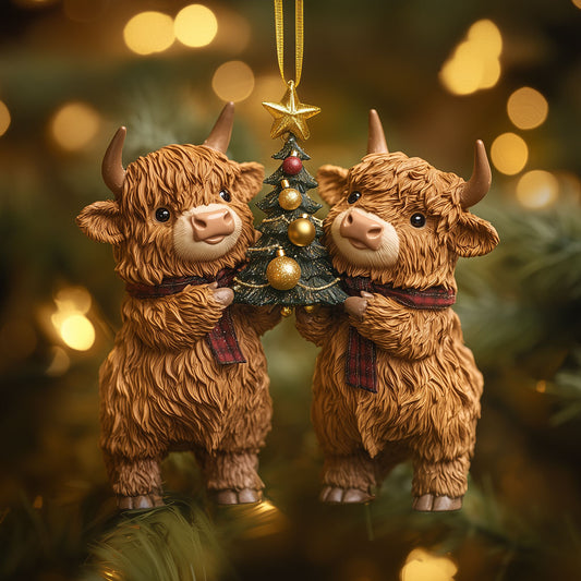 Hairy Coo Christmas Duo LT2310029CL Christmas Ornament