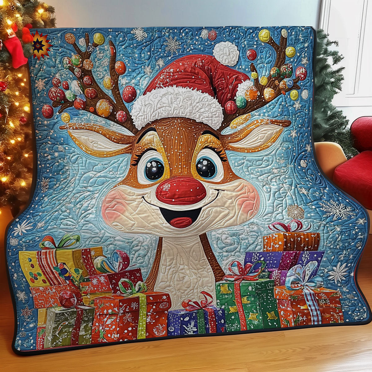 Funny Reindeer WY2511006CL Quilt