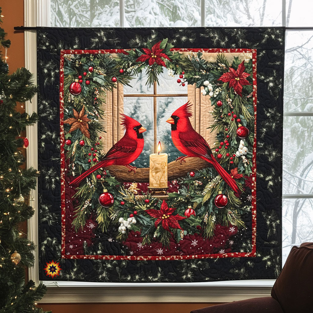 Christmas Cardinal Bird WJ0412010CL Quilt