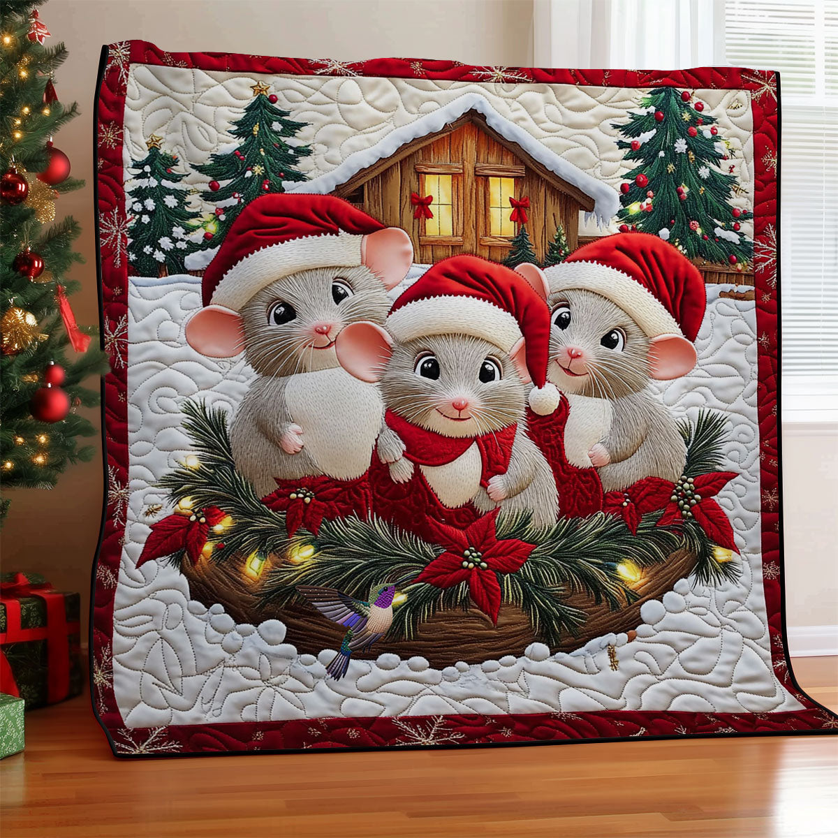 Christmas Snow Mouse WY0712043CL Quilt