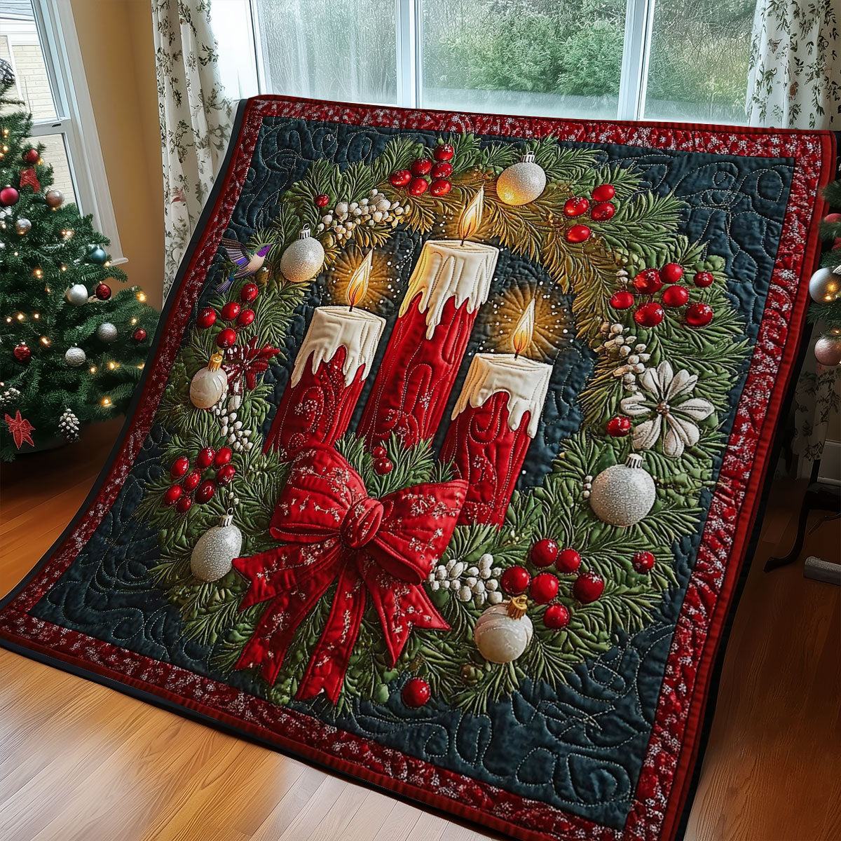 Christmas Wreath Candle WY2511005CL Quilt