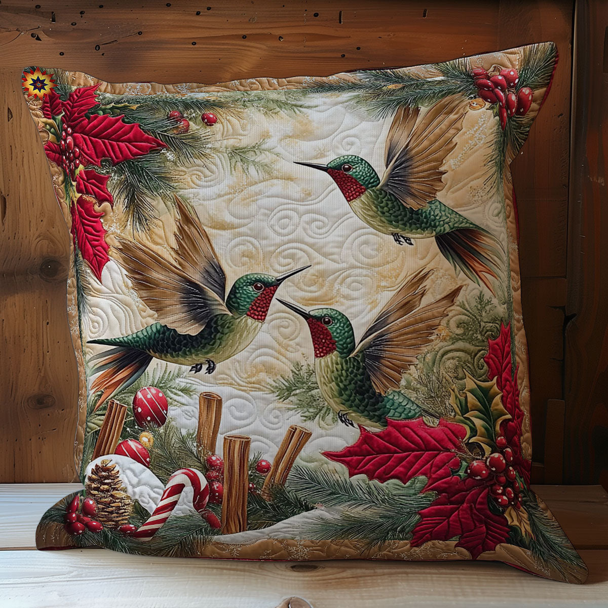 Christmas Hummingbird Family WY0612079CL Quilt Pillow Case
