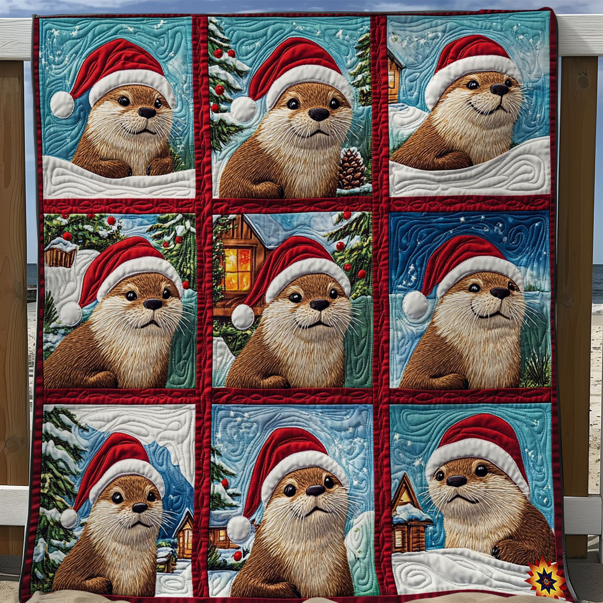 Santa Otter WY2911007CL Quilt