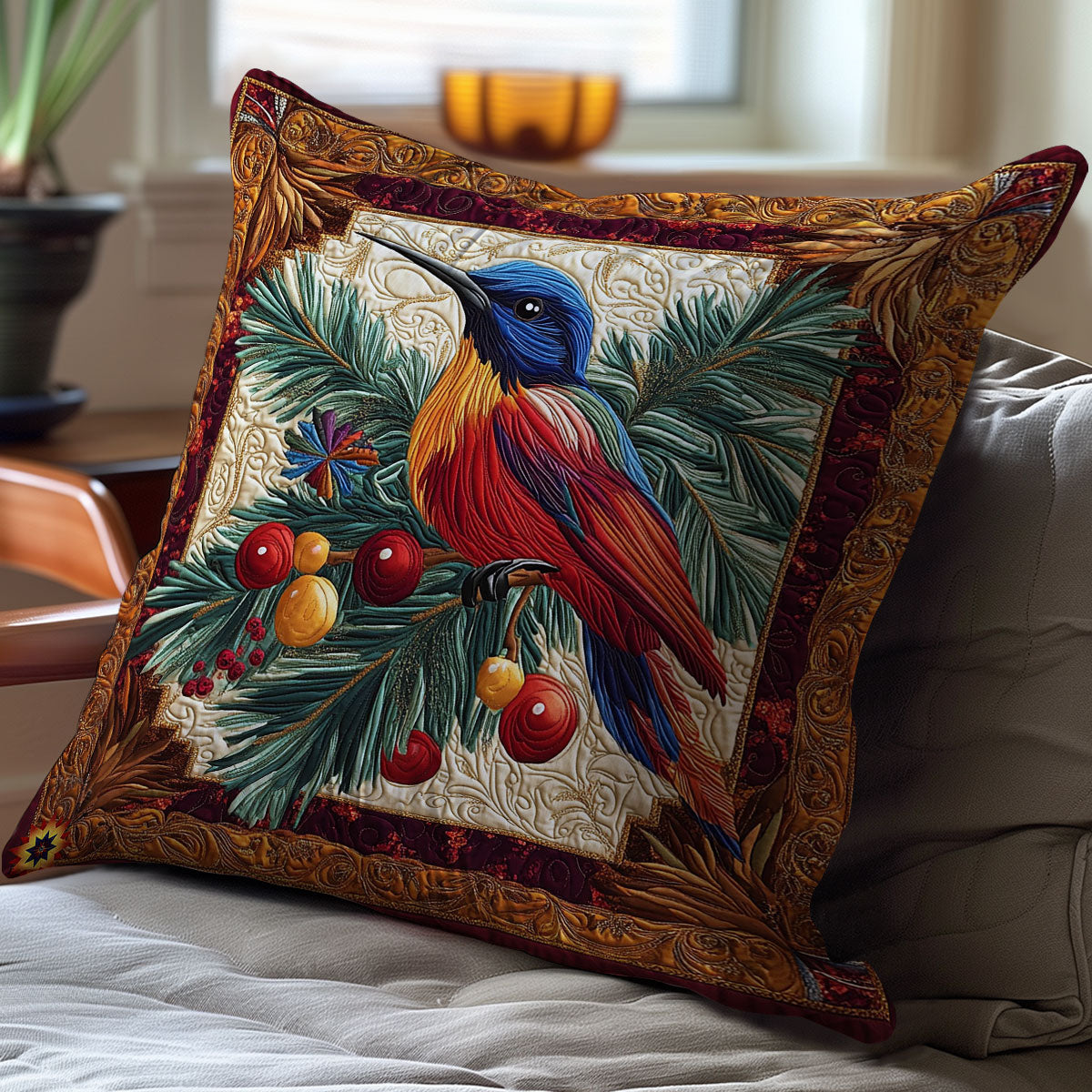 Christmas Bird WY0312112CL Quilt Pillow Case