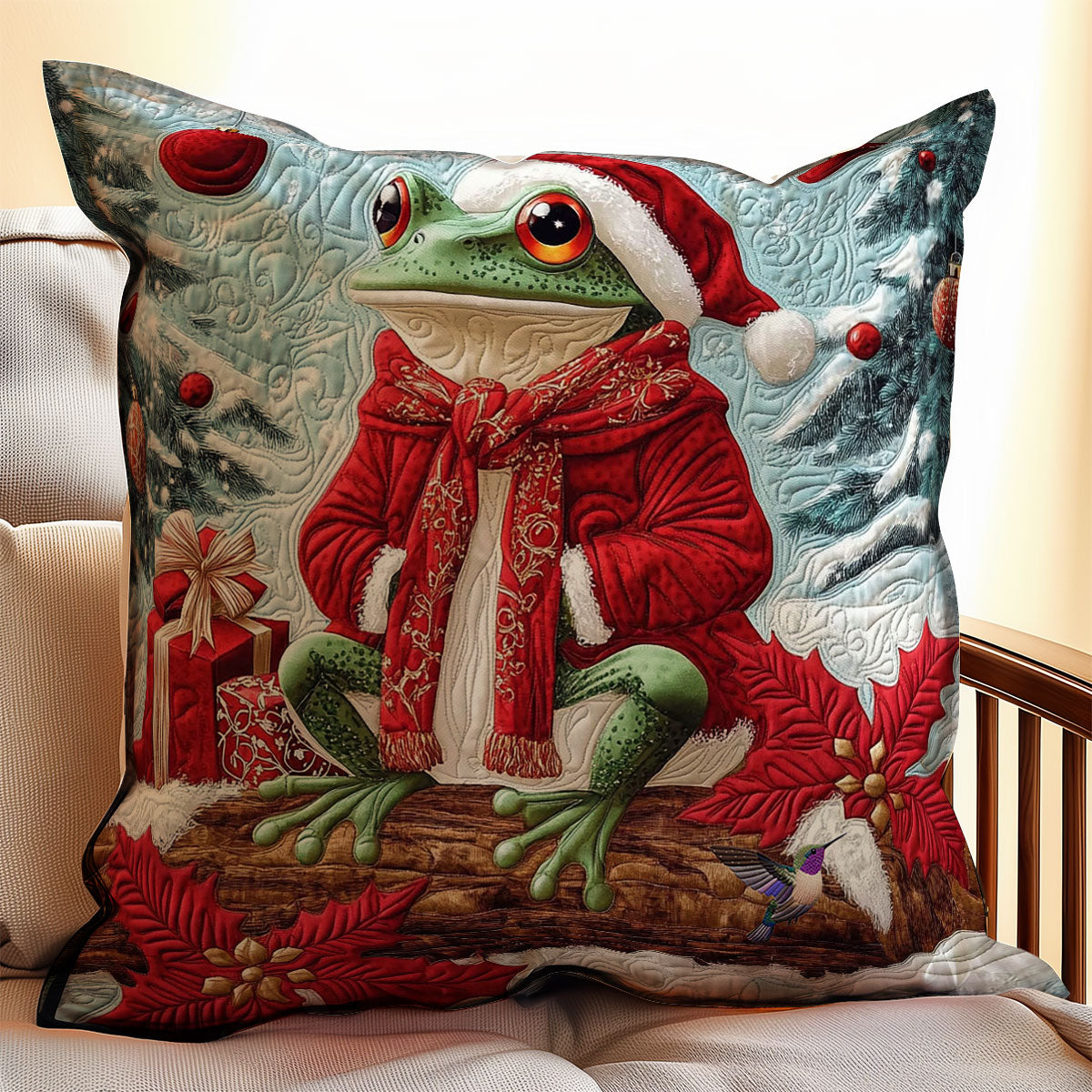 Santa Frog WY0412122CL Quilt Pillow Case