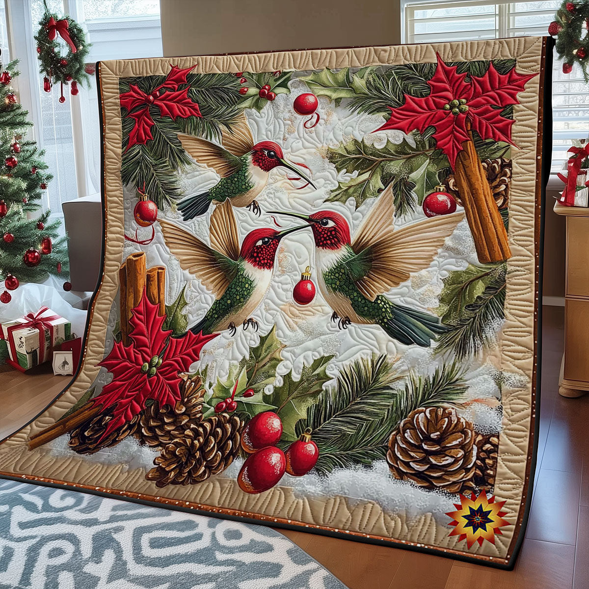 Hummingbird Christmas WY0512028CL Quilt
