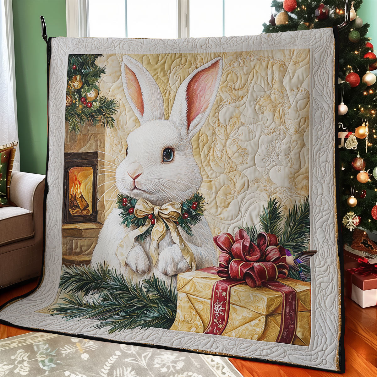 Gift Christmas Rabbit WY1411009CL Quilt
