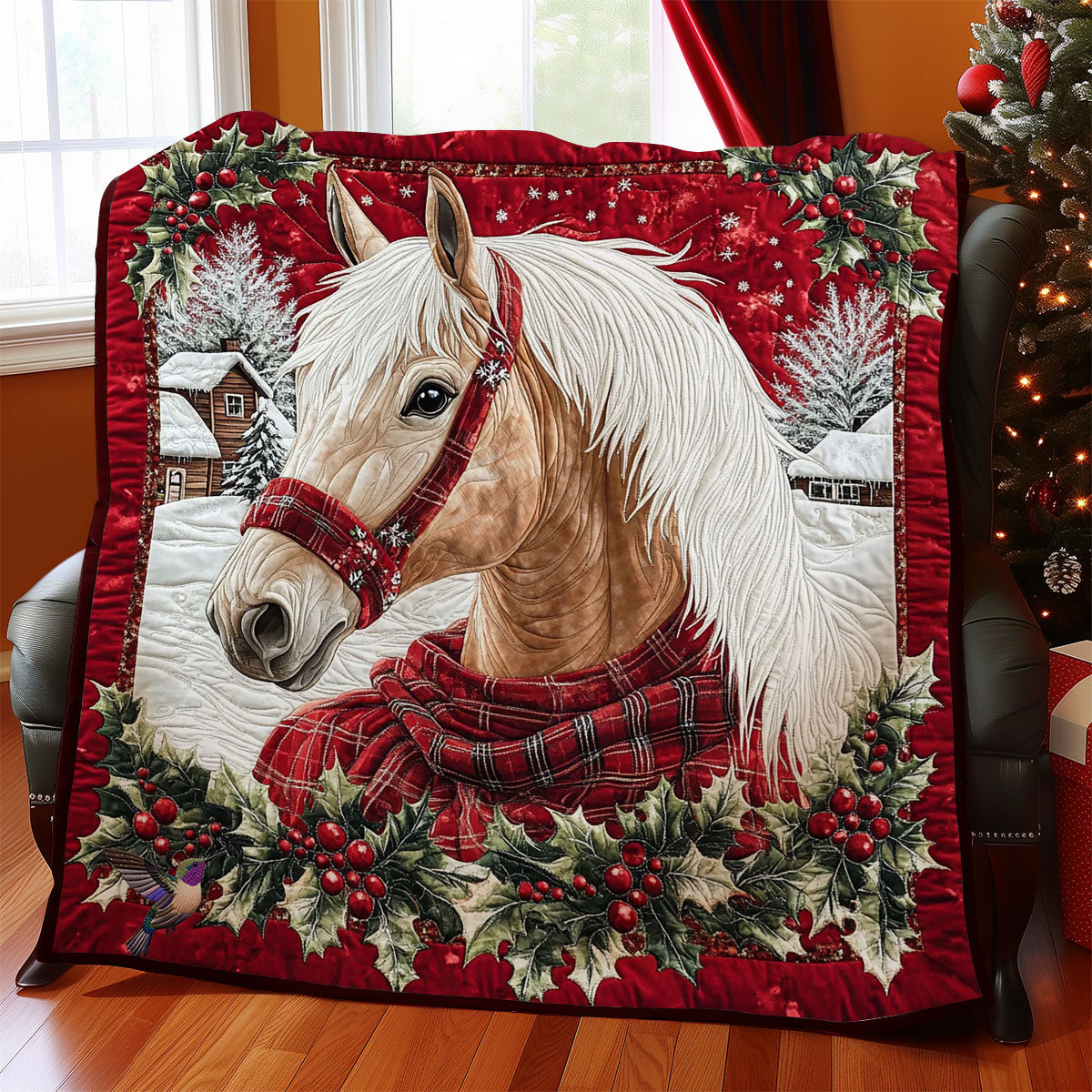 Christmas Snow Horse WY0712038CL Quilt