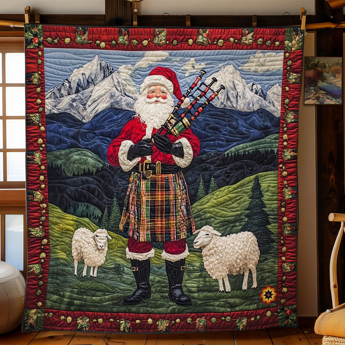 Scottish Santa Claus WY0712031CL Quilt