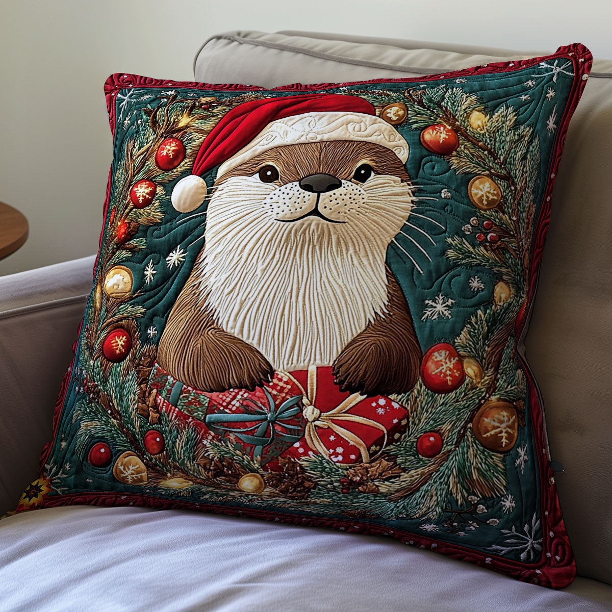 Santa Otter WY2911057CL Quilt Pillow Case