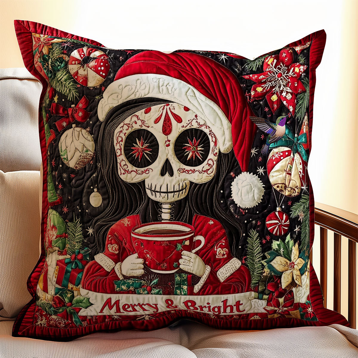 Santa Skull WY1012014CL Quilt Pillow Case