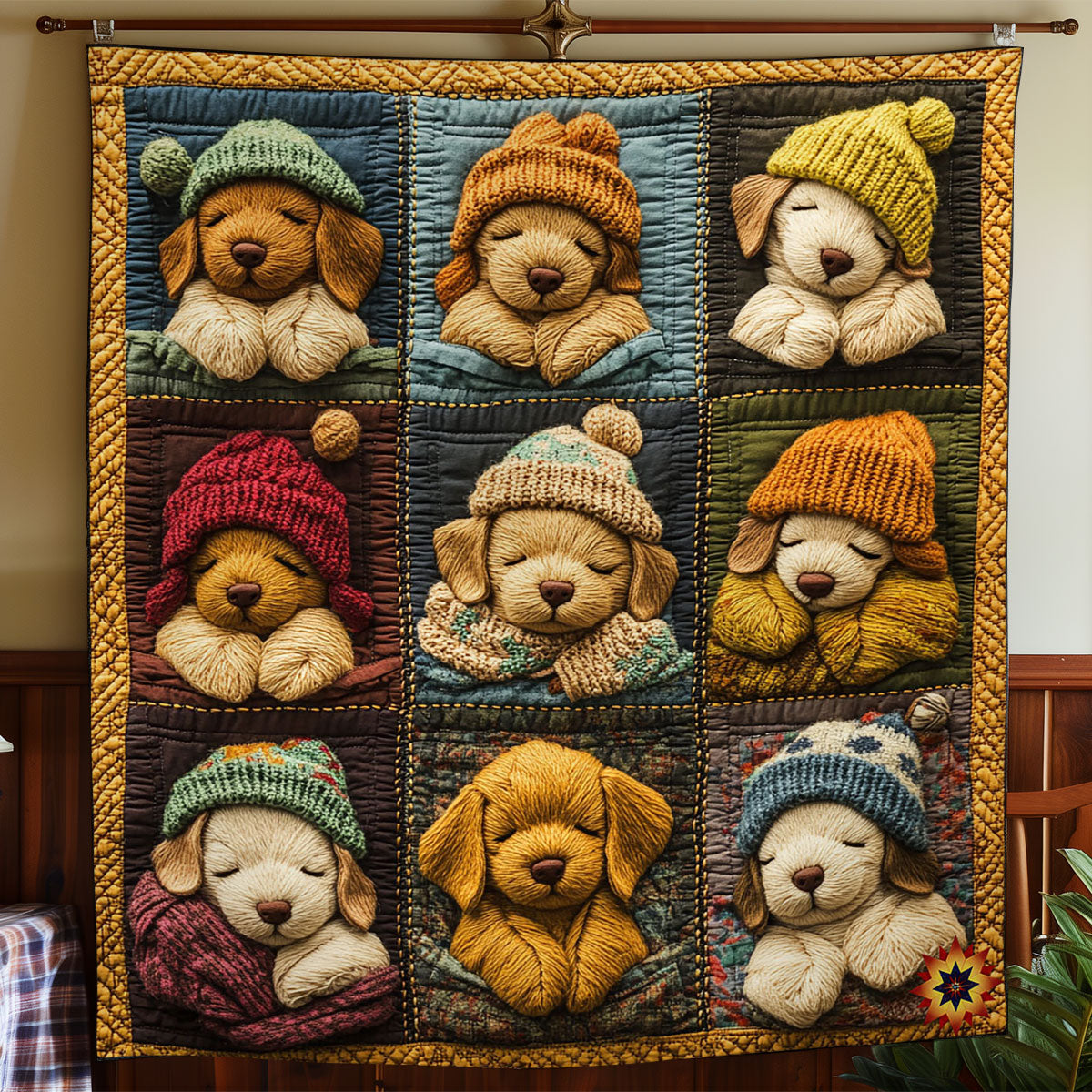 Sleeping Winter Puppy WY2811035CL Quilt