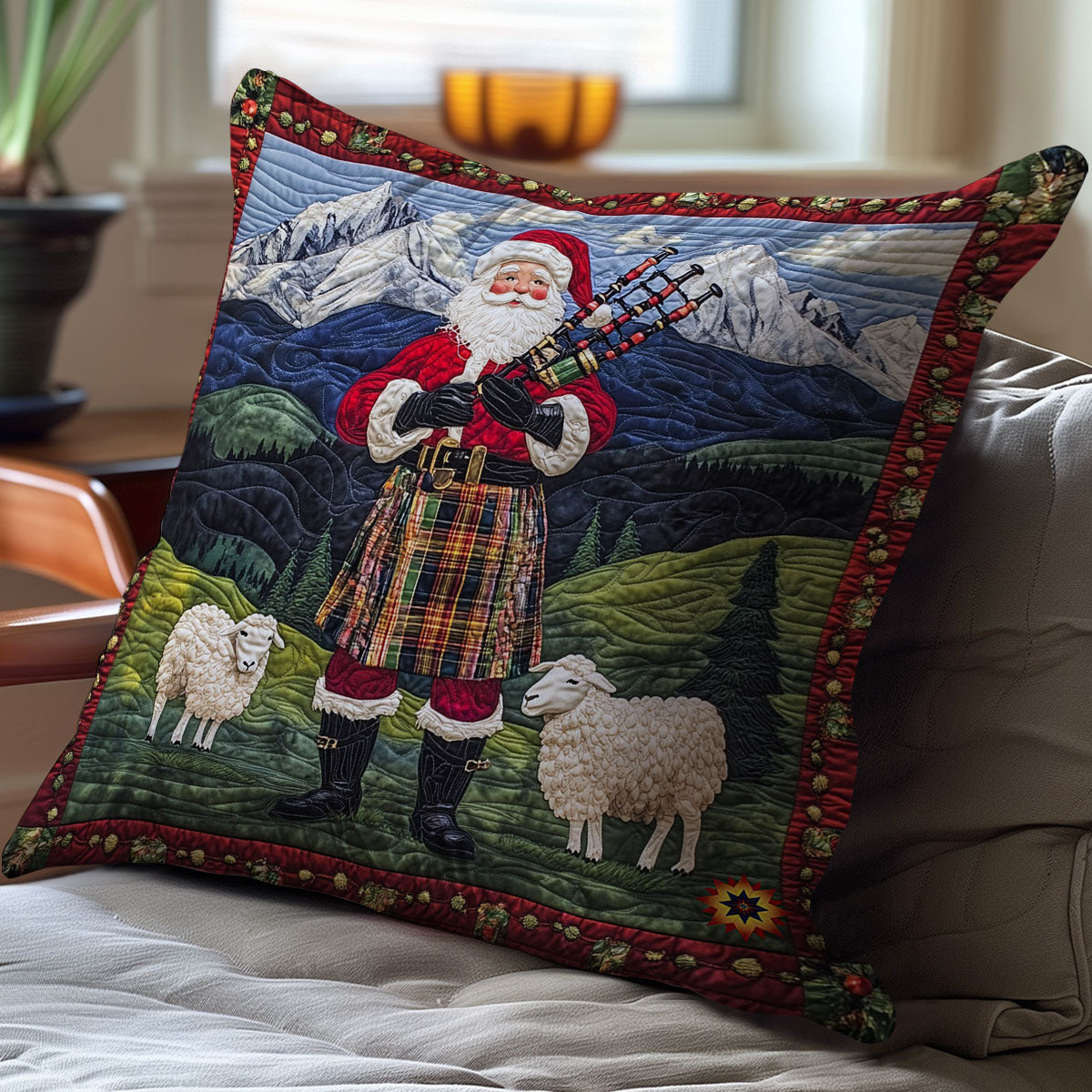 Scottish Santa Claus WY1012016CL Quilt Pillow Case