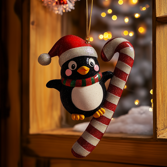 Giant Candy Cane Penguin LT1610003CL Christmas Ornament