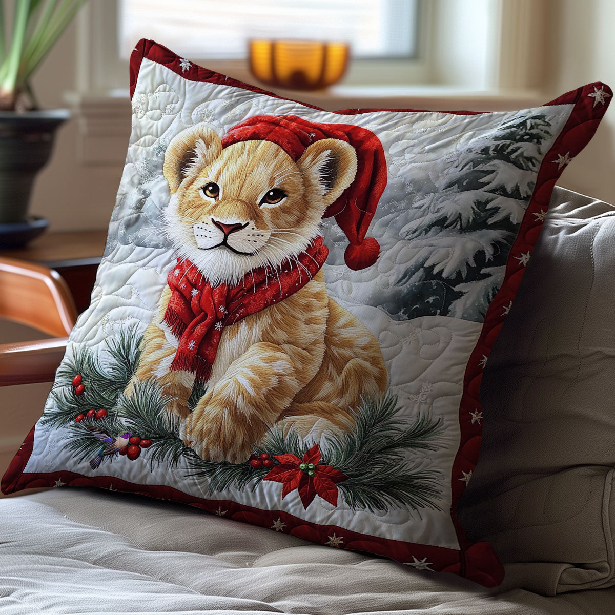 Santa Baby Lion WY0612102L Quilt Pillow Case